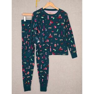 Vincent Moustache x Indigo Women's Organic Cotton Pajama Set Green Small